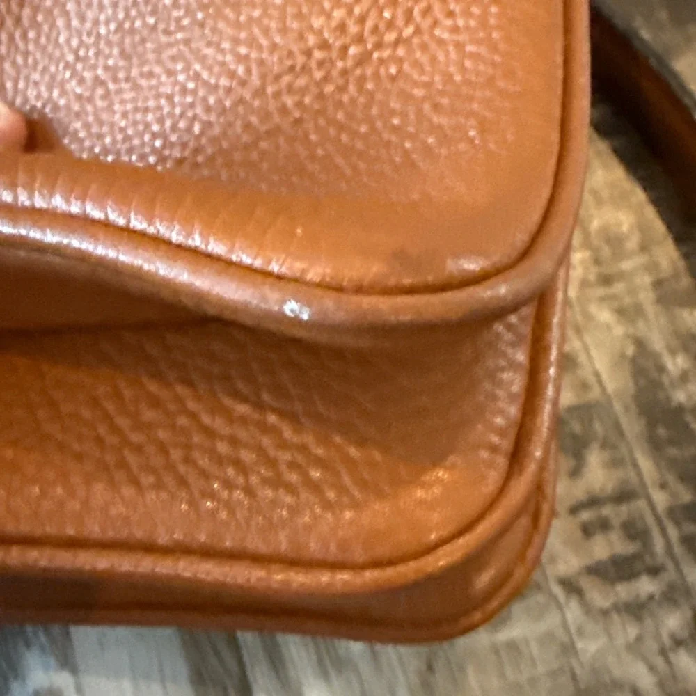 Kate Spade Brown Pebbled Leather Crossbody Bag Adjustable Strap Minimalist Purse